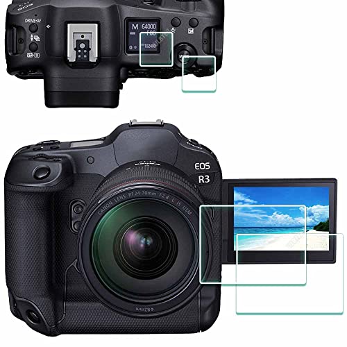 ULBTER Bildschirmschutz schutzfolie für Canon EOS R3 + OBEN [2+2 Stück] screen protector folie 9H Festigkeit Gehärtetes Glas + Top Protector