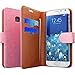 Galaxy S6 Edge Wallet Case - Pink Leather [Magnetic Stand] - Horizontal Flip Cover with Credit Card Slots - Fits Best for Samsung Galaxy Edge S6 - Great for Girls, Women and Kids
