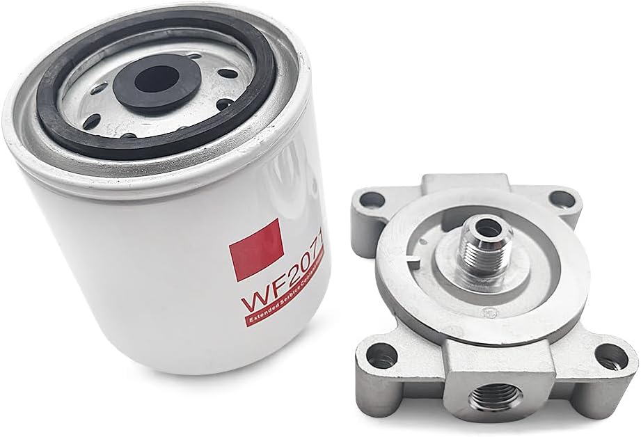 WF2071 Coolant Filter&204163S Filter Base Fit for Freightliner International Peterbilt model Compatible with Cummins ISL ISC ISB ISX For Caterpillar C16 C15 C13 C12 Engine