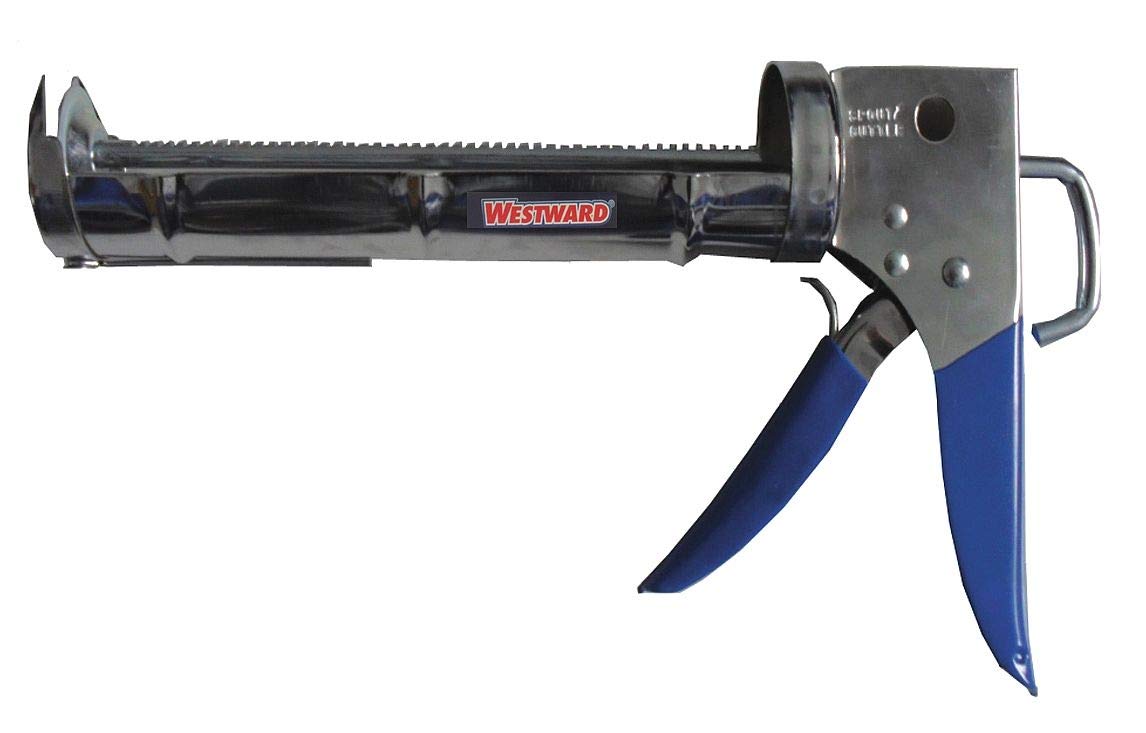 Caulk Gun, Ratchet, Chromate plated, 10.3oz