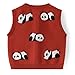 warmstraw Toddler Boy Girl Spring Knitted Waistcoat Vest with U-Neck Top Cardigan Panda Pattern Red 3-4 T