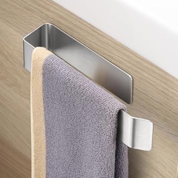Gsocel Porta Asciugamani Bagno Adesivo,Portasciugamani in Acciaio Inossidabile 304 Porta Salviette da Parete per Bagno e Cucina 28CM,Argento