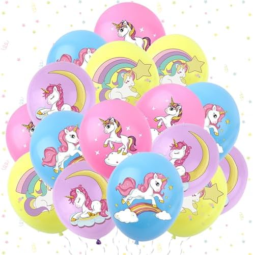 Ballons d'anniversaire licorne, ballons multicolores, décoration ...