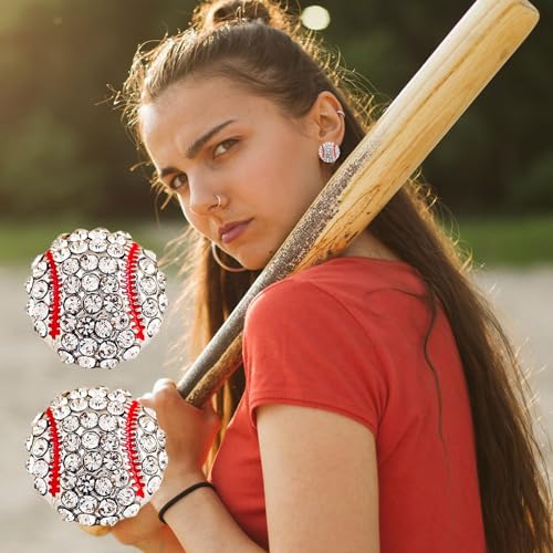Baseball Earrings for Women Leather Softball Earrings Baseball Stud Earrings for Women Baseball Mom Earrings Baseball Jewelry for Sport Ball Fans Player Accessories