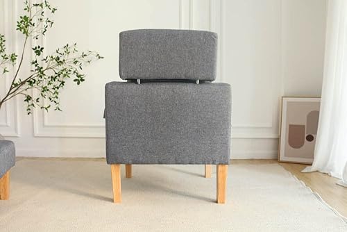 Miniatura 8 de TAKUKA Silla decorativa moderna con juego otomano, cómodo sillón de tela con reposapiés, silla tapizada con bolsillo lateral, silla de lectura suave