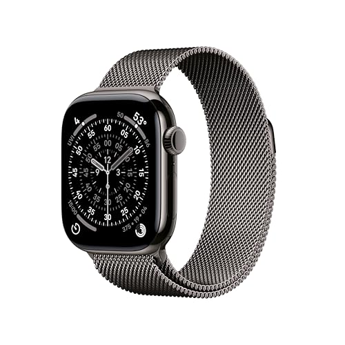 Apple Watch Series 11 [GPS + Cellular 42mm] Smartwatch with Slate Titanium Case with Slate Milanese Loop. Sleep Score, Fitness Tracker, Health Monitoring, Always-On Display, Water Resistant