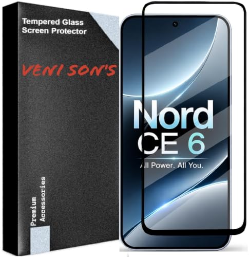 Image of VENI SON'S Scratch And Tear Resistant, Crystal Clear Edge to Edge Tempered Glass Screen Protector Guard Compatible With OnePlus Nord CE6