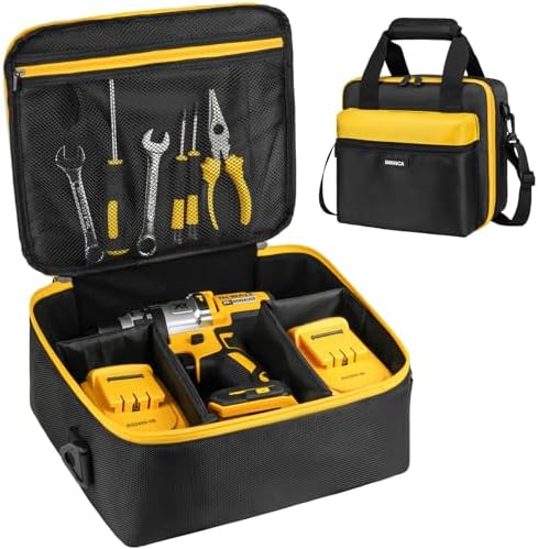 MRINCA Impact Driver Case Compatible with Dewalt DCF900B/DCF891B/DCF961B/DCF899B/Milwaukee 2967-20 Impact Wrench Kit,Tool Bag Compatible with Milwaukee Impact Battery and Charger,Bag Only