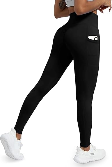 High Waisted Leggings for Women - No See Through Tummy Control Cycling Workout Yoga Pants with Pockets Reg & Plus