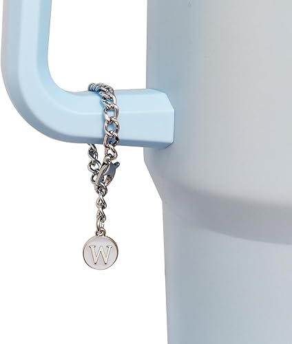 Miniatura 5 de Altally Stanley Cup 3 piezas de 30 y 40 onzas, 0.394 in de silicona con diseño de flores, tapa protectora con 2 dijes de letras iniciales