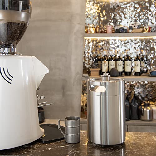 TMCRAFT 5 Liter Mini Growler Keg, tragbares Edelstahl-Bierfass mit sechskantem Spiraldeckel für Hausbrauen, Crafting und Fassbier