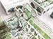 Price comparison product image 8 Rolls Washi Tape Set,Multi-Pattern Decorative Washi Tape, Cute Green Plants Floral Animals, Decorative Tape for Scrapbooks, Journals, DIY Decor and Craft Aplied (Green)