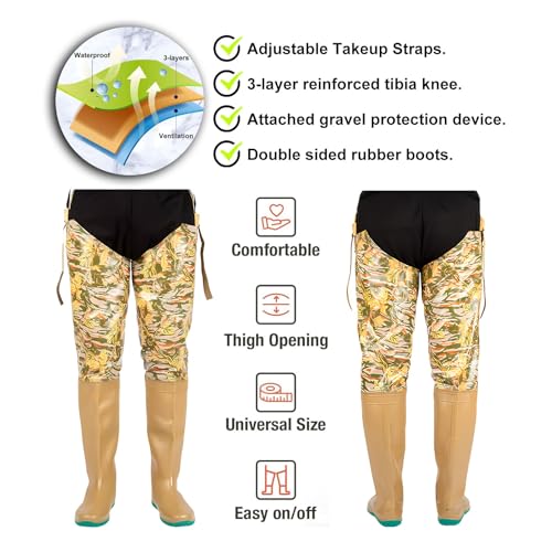 Hip Waders Waders Leves De Quadril Para Homens, Botas De Pesca Respiráveis ​​de Joelho Alto, Waders