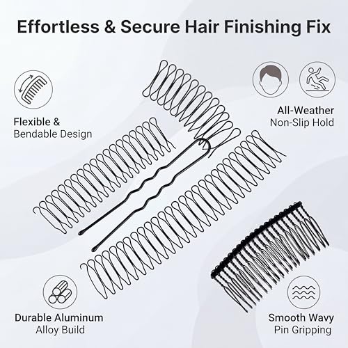 Peines de agarre lateral metálicos en U para cabello miniatura 4