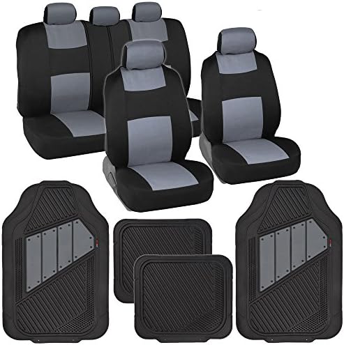BDK PolyPro Black & Grey Car Seat Covers Full Set with Motor-Tren...