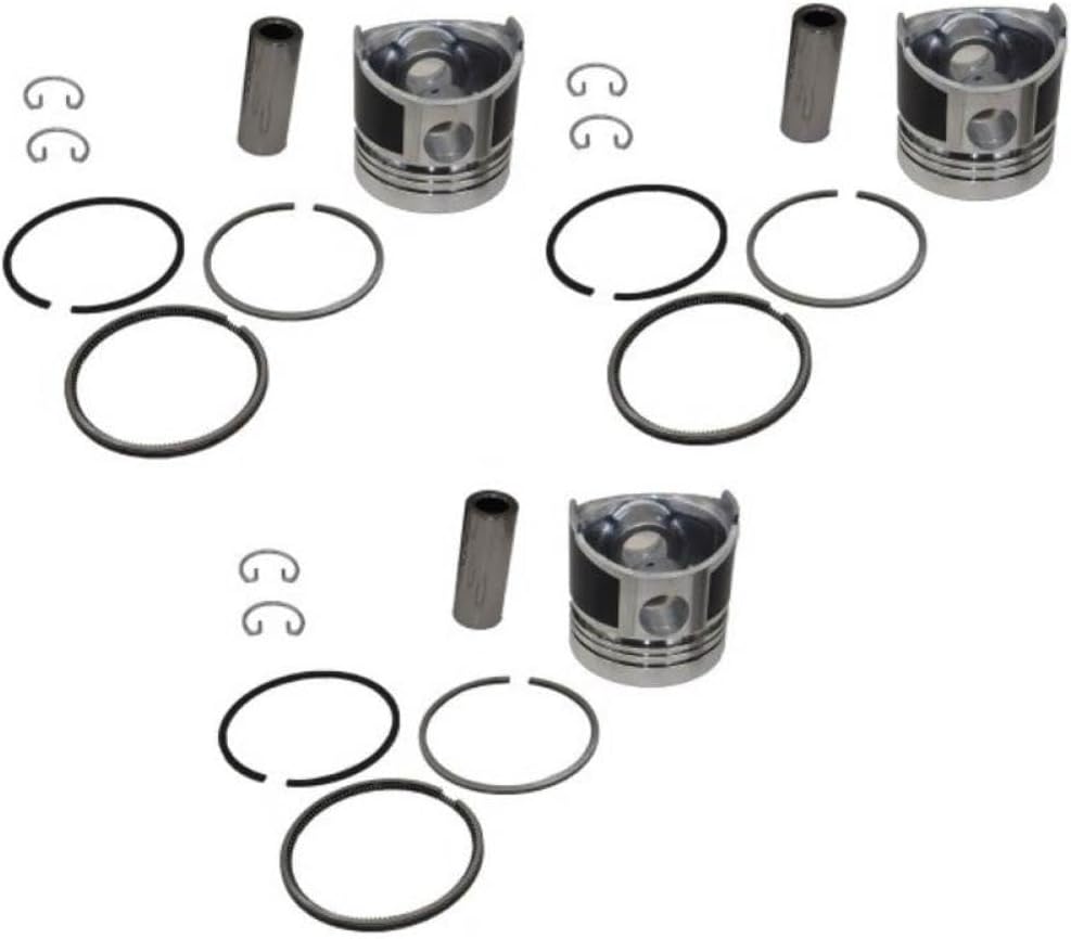 3 Set STD Piston Kits And Rings 81mm 8-94375-196-1 8-97176-890-0 Compatible With 3KR2 Engine EX30 EX35 EX40 Excavator