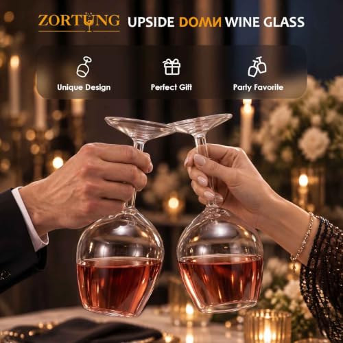 Upside Down Wine Glass Unique & Funny Wine Glasses Gifts for Women & Men - Image 2