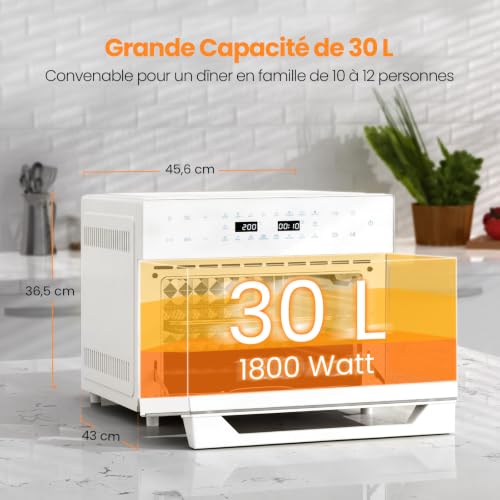 LLIVEKIT 30L Friteuse sans Huile avec Tournante Rôtissoire, 9 Accessoires – vue 9