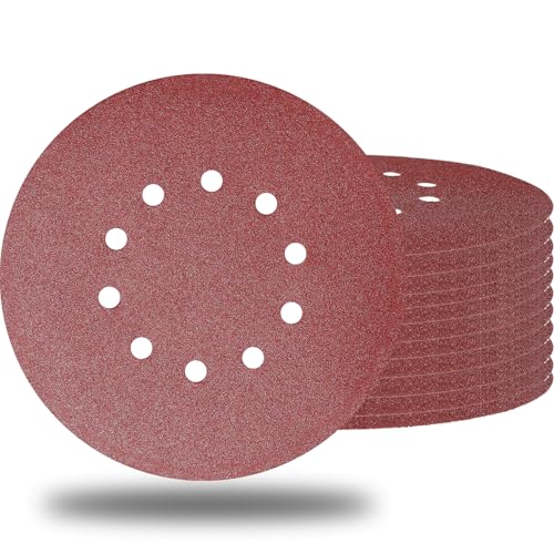 Tonmp 10 Pack 9-Inch 10 Hole 120 Grit Drywall Sandpaper -9