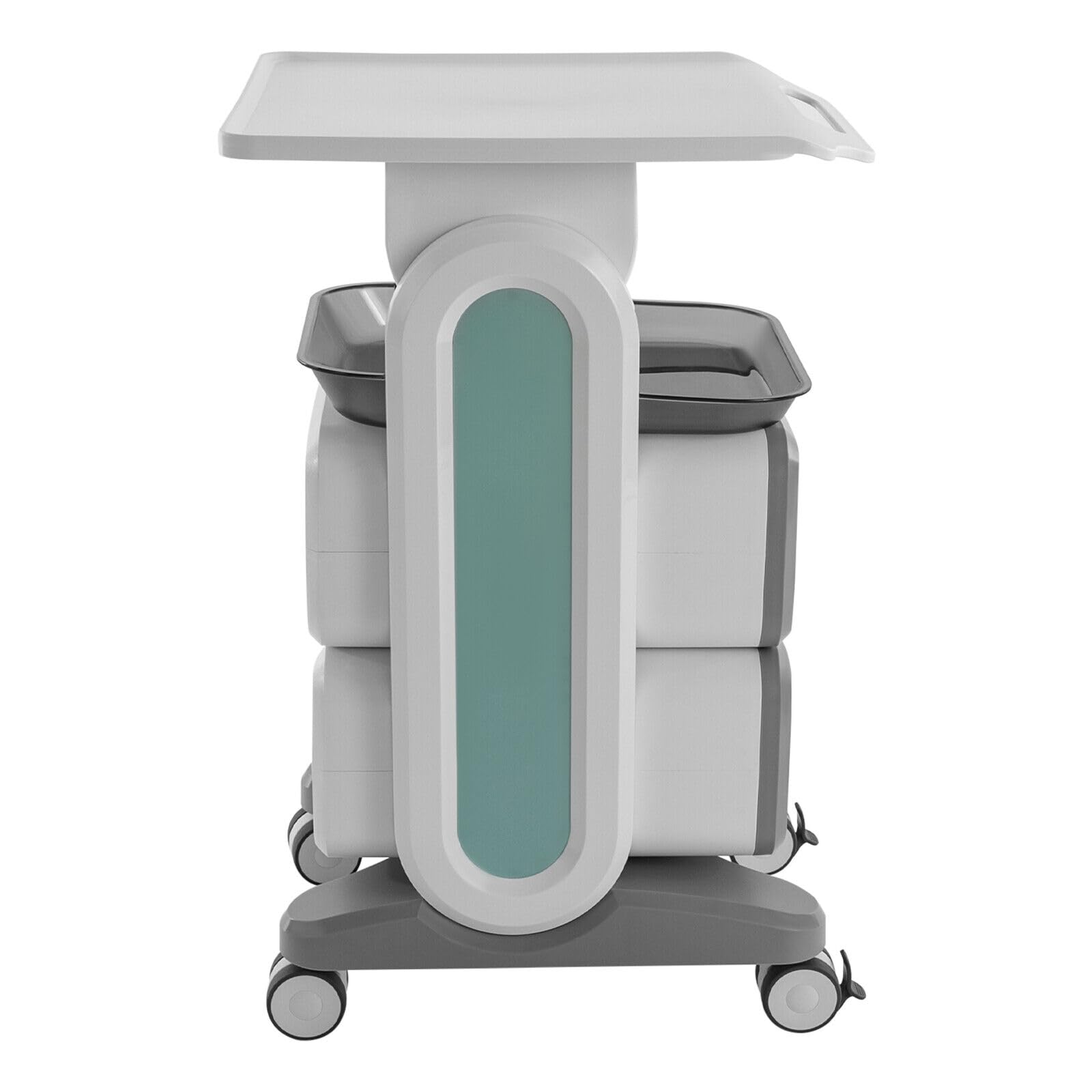 Chariot médical avec 2 tiroirs et étagère supérieure - Chariot de laboratoire ABS - Chariot de salon - 60 kg - Chariot de service médical pour laboratoire, clinique, hôpital, salon
