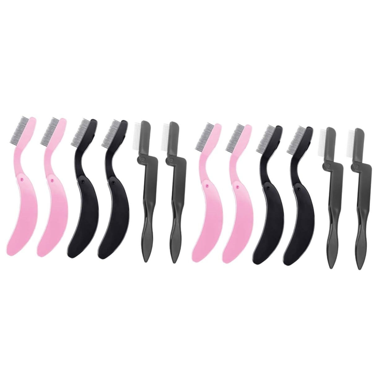 MAGICLULU 2 Set Di Spazzole Per Sopracciglia Ergonomiche Pettine Per Ciglia Pettine Per Sopracciglia Pettini Per Ciglia Pieghevoli Per Donne Strumenti Per Lo Styling Per Il Trucco 6 Pezzi*2