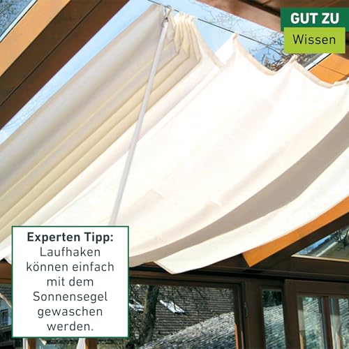 Windhager Laufhaken zur Befestigung von Sonnensegel oder Seilspannmarkise, 30 Stk Set mit Edelstahlschrauben