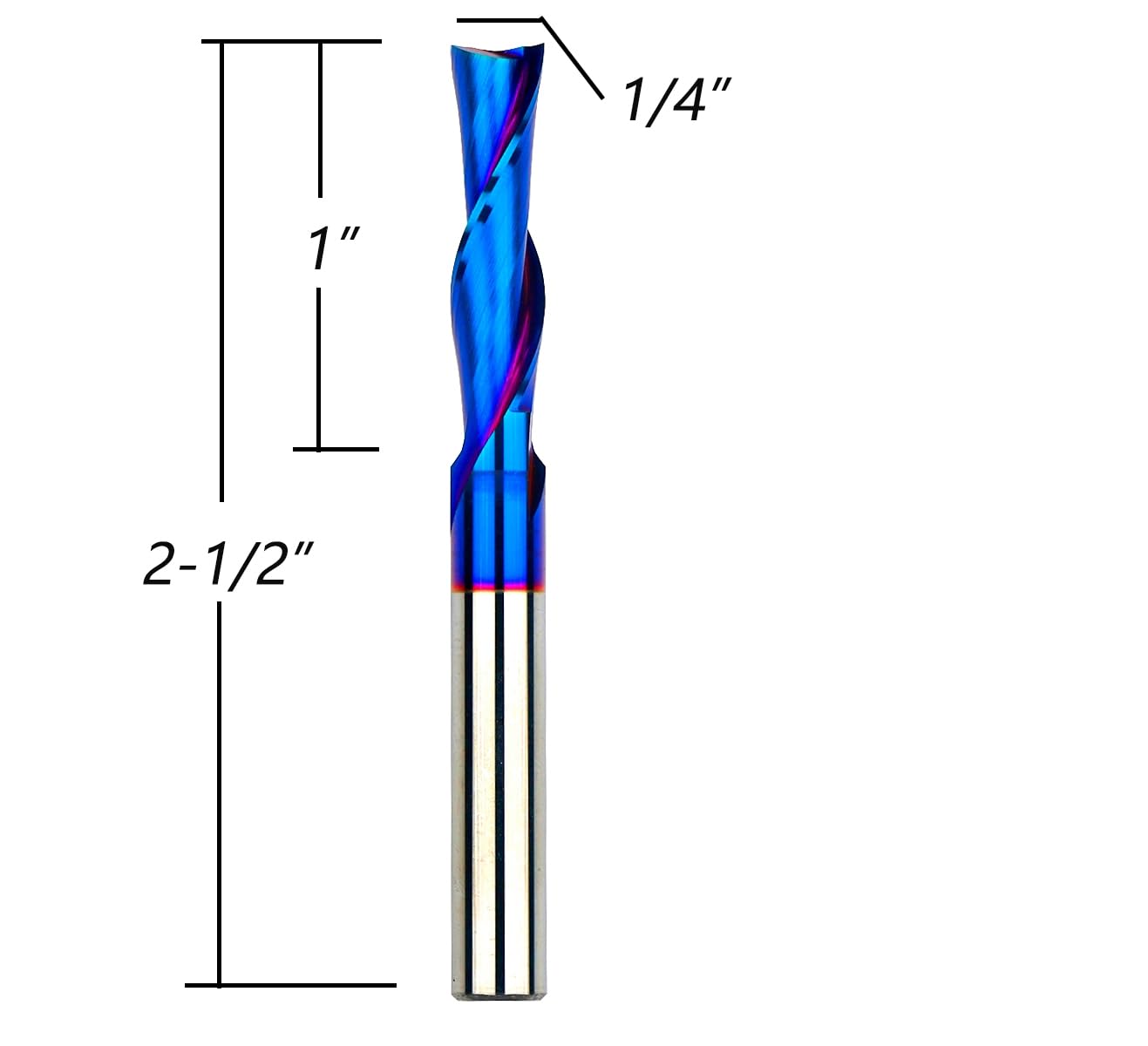 2PCS CNC Spiral Router Bits with Up Cut 1/4 inch Cutting Dia 1/4 inch Shank CNC Bits Solid Carbide End Mill with Wood Cut Carving SUFP244