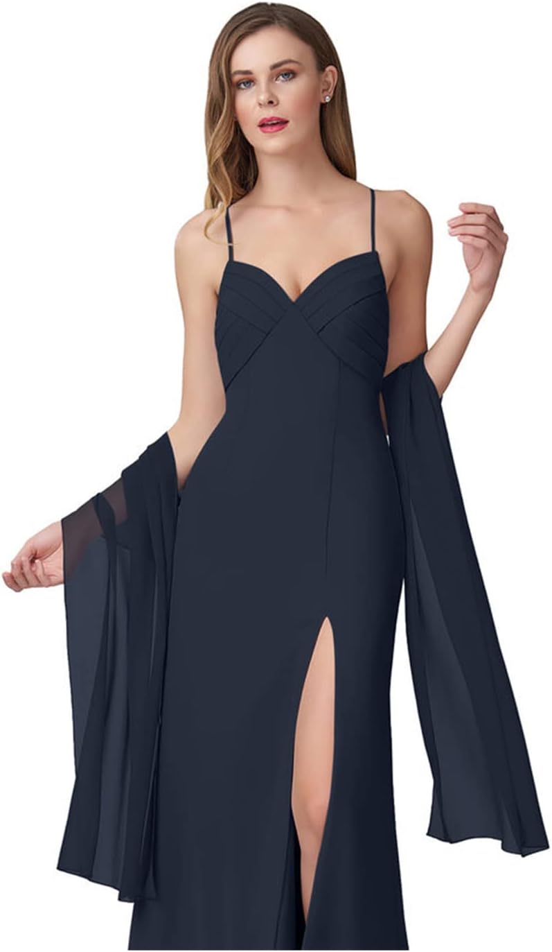 Women's Chiffon Shawls Wraps Scarves for Bridesmaid Wedding Evening Prom Party Special Occasion Dresses 90" x 20" - Image 2
