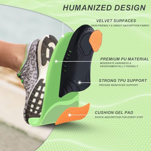 Image of Bacophy Kids Orthotic Arch Support Insoles, Plantar Fasciitis Cushioning Shoe Inserts, Shock Absorption Velvet Surfaces Deep Heel Cup Chinldren Inner Soles for Flat Feet, Feet Heel Pain Relief