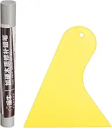 Generic Bastões de enchimento de madeira para móveis de madeira para reparo de arranhões Marcadores de retoque de móveis com raspador amarelo para furos de madeira armário de porta de mesa de piso de