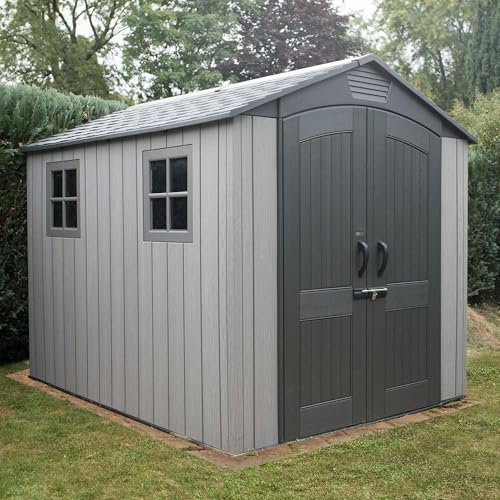 60310 Garden Storage Shed, 7 x 9.5 ft (213 x 289 cm), High-Density Polyethylene (HDPE), Steel-Reinforced Apex Roof, Tan - Image 4