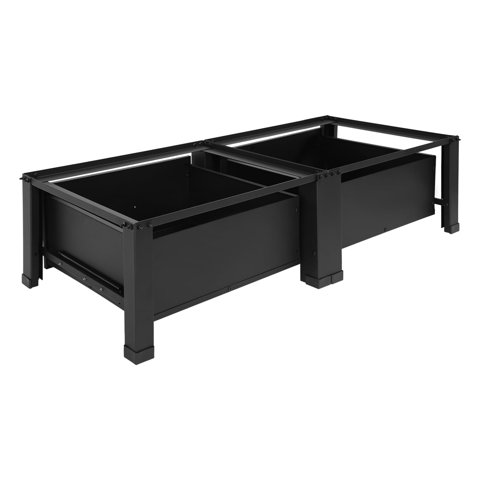 Doppio telaio per lavatrice con 2 cassetti, doppio supporto per lavatrice e asciugatrice, capacità di carico base 200 kg, colore nero