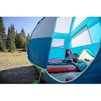 Coleman 50F Sleeping Bag, Comfortable Youth Sleeping Bag for Sleepovers & Camping, Fits Children up to 5ft Tall, Glow in The Dark Design, Stuff Sack Included, Machine Washable