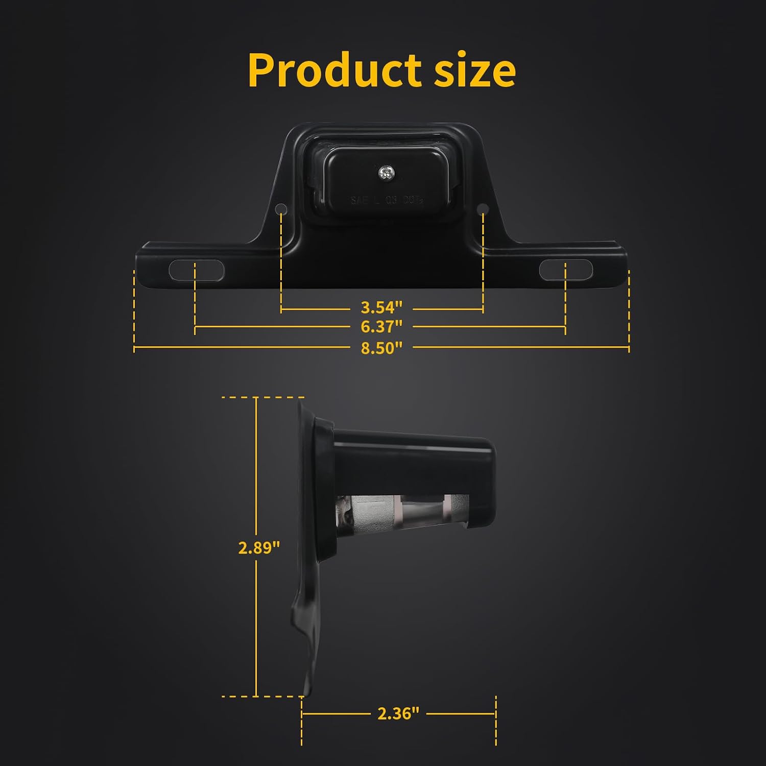 LED License Plate Light with Steel Bracket, Waterproof 12V Universal Trailer Tag Lamp for Truck RV Boat Utility Vehicle Semi Truck, DOT Compliant, ABS Housing, Submersible Design