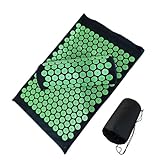 Akupressur-Massagematte – Kissen im Yoga-Stil for Stressabbau und bei Rücken- Körperverspannungen(Black green)