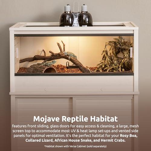 New Age Pet ECOFLEX 36\" Mojave Reptile Lounge -Durable Wood Plastic Composite Habitat with Ventilation, Removable Glass Doors & Lock, Easy Assembly, for Tortoises, Snakes, Iguanas - Thumbnail 2