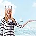 Syhood 6 Pieces Sailor Captain Navy Hat Blue with White Sail Hats for Kid Navy Costume Dressing Up Party Accessory(Classic Style)