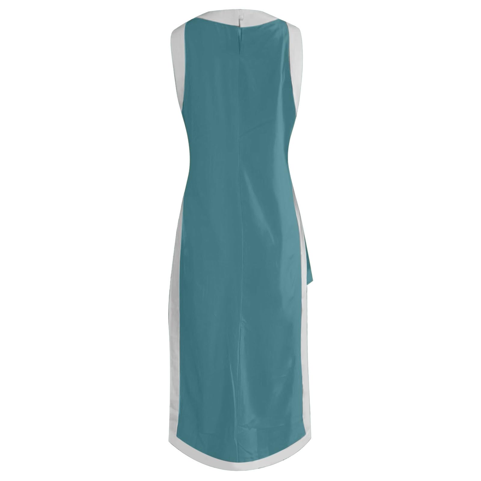 Generisch Combinaison d'été en lin pour femme, 2 pièces, col rond, débardeur et pantalon large avec poches, tenue de loisirs en coton, tenue respirante pour plage, voyage, bureau