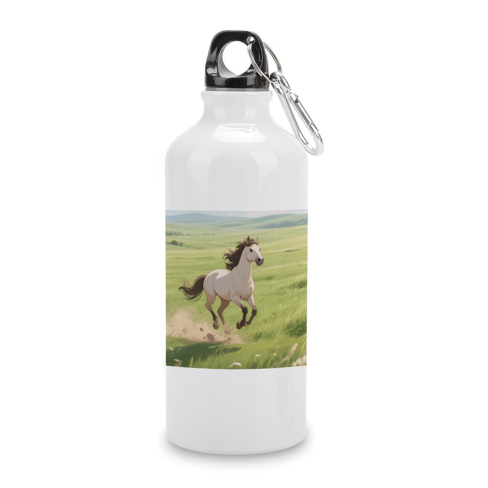 Fekiloot Style Horse On The Grassland Aluminum Water Bottle Travel Tumbler Reusable Lightweight Outdoor Sports Water Bottles For Gym Sports Camping Hiking Fishing600ml