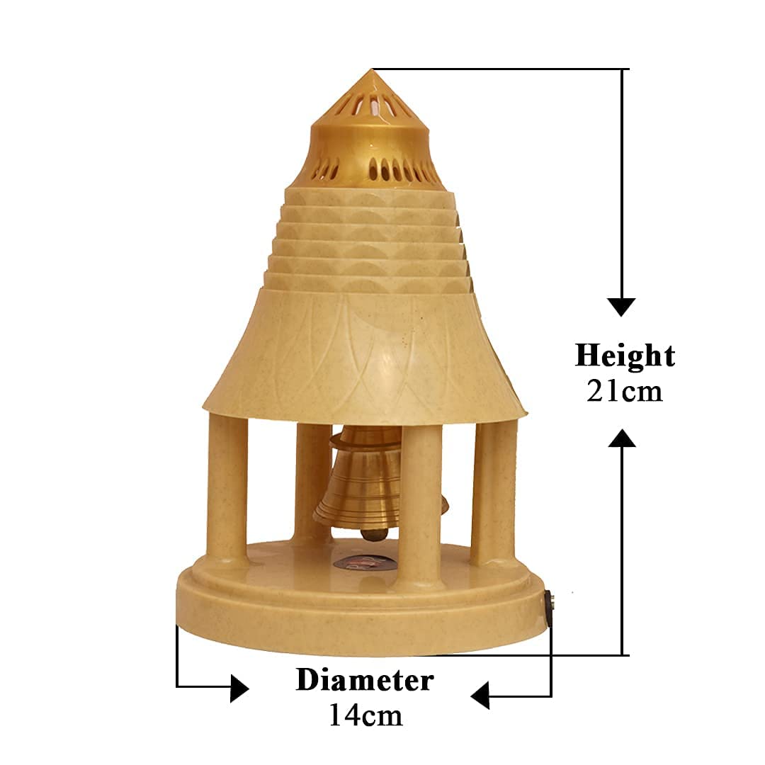 R&R Spirituals | Automatic Pooja Ghanti for Home/Office/Shop - MF - with Stand | While Using Puja ghanti for Home Room Gives Continuous Rhythmic Sound. 3