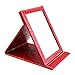 Produktbild wujee zusammenklappbar Make-up-Spiegel mit stehend, tragbar Reise Spiegel  PU-Leder Desktop Spiegel  Compact Pocket Kosmetik Spiegel für Home Hotel Büro Schreibtisch, rot, M