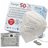 Tayogo 50 Mascherine FFP2 Bianche Certificate CE 0598 – 5 Strati, Filtrazione ≥ 99,5% ...