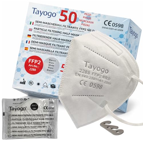 Tayogo 50 Mascherine FFP2 Bianche Certificate CE 0598 – 5
