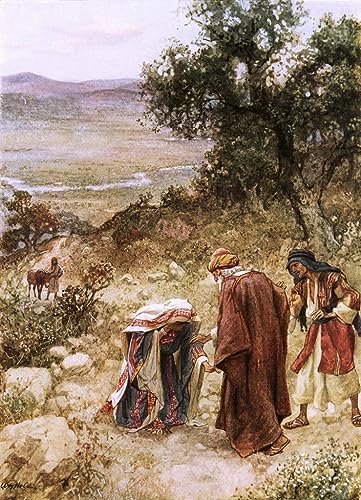 Impression sur toile Élisée et la Sunamite par William Brassey Hole pour salon 60x90cm