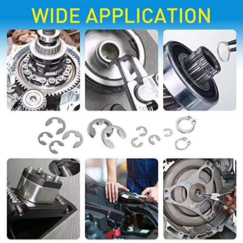 Mariyandh ZYDQ-1 327Pcs E-Clips Circlip Retaining Rings Assortment Set(1.2Mm-10Mm) And C-Clips External Retaining Rings Snap Rings Assortment Kit Circlip 304 Stainless Steel(M3-M14),24 Sizes thumb #5