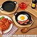 Mini Cast Iron Skillets Set of 6, 4.8 x 4.8 x 1.3 Inch Small Cast Iron Pan with Handle, Mini Ramekins Round Black Casserole Dish Cookware Small Skillets for Serving Food Frying Baking Cooking Roasting