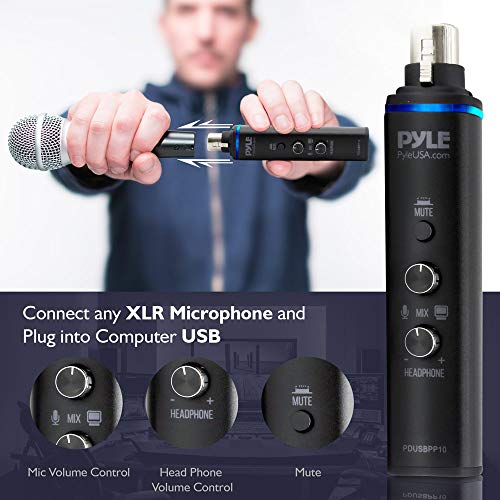 image for Pyle Microphone XLR-to-USB Signal Adapter - Universal Plug and Play XL