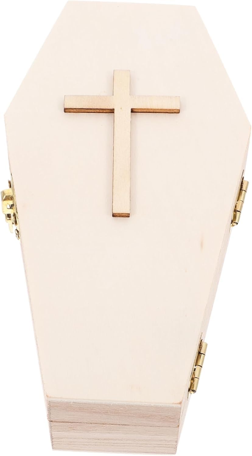 WTQZFRNSB Box Coffin Shaped Jewelry Box Gothic Jewelry Organizer Storage Caskets Coffin Small with Lid Mini Jewelry Coffin Casket Coffin Jewelry Coffin Shaped Home Decor Wooden/1000(Light Yellow)