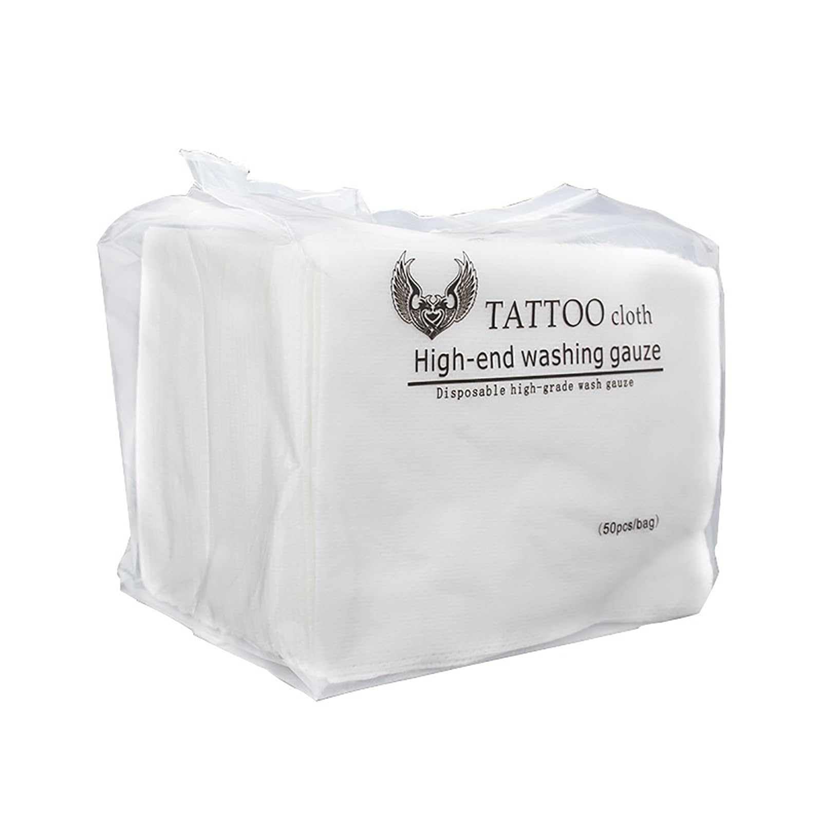 Tattoo Wipes 50pcs, Non-woven Tissue Paper for Hygiene and Cleaning, Disposable Strongly Absorbent Skin Cleaning Aids