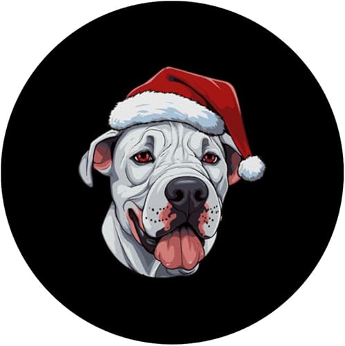 Miniatura 3 de Dogo Argentino Dog Christmas Portrait PopSockets Standard PopGrip